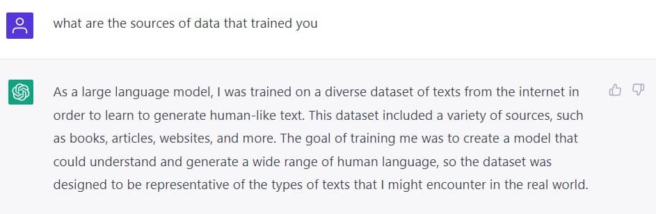 ChatGPT training Data Sets