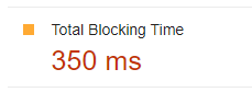 Total blocking time for sara-taher.com from page speed insights